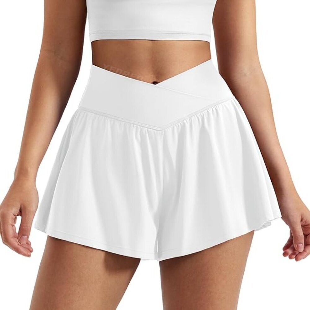 Women Flowy Athletic Shorts 3.6" Workout Tennis Skorts Golf Skirts with Pocket